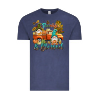 Vintage Denim Fall Thankful and blessed Vintage Tee - NancyCooperArtShop