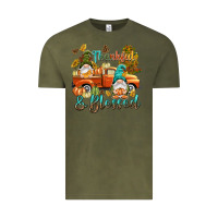 Vintage Olive Fall Thankful and blessed Vintage Tee - NancyCooperArtShop