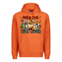 Carrot Coffee First Then Cows Premium Hoodie - FaDigitalArtStudio