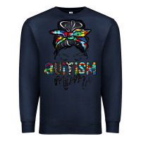 Navy autism mom Premium Sweatshirt - CowhideDigitalArt