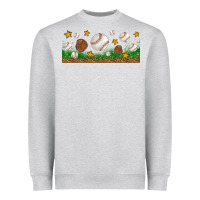 Heather Grey Baseball Glove With Leopard Libbey Glass Heavyweight Sweatshirt - BundleAndBundleShop