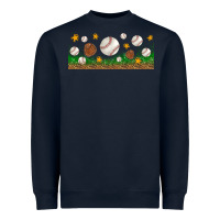 Navy Baseball Glove With Leopard Libbey Glass Heavyweight Sweatshirt - BundleAndBundleShop
