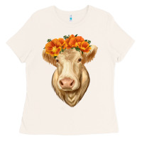 Bone Charolais Cow Ladies Tee - RanaPortraitStore