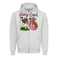 Dove Grey holy cow i'm 6 years old Zipper Hoodie - LillyAllenDesigns