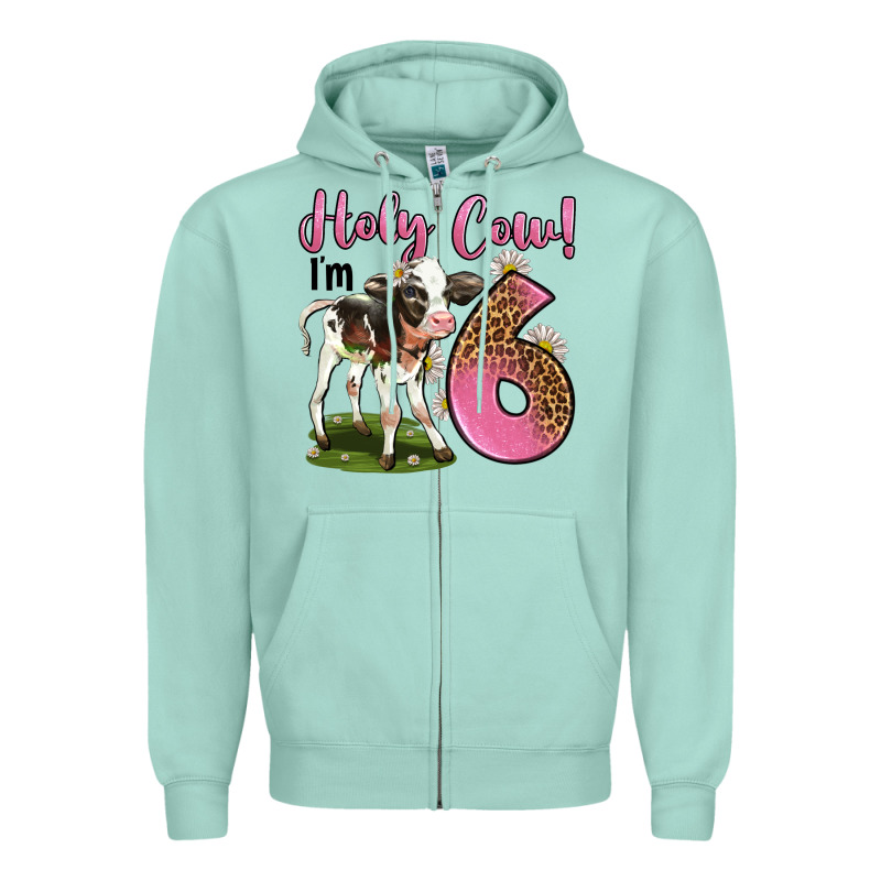 Holy Cow I'm 6 Years Old Zipper Hoodie by LillyAllenDesigns | Teevron
