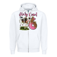 White holy cow i'm 6 years old Zipper Hoodie - LillyAllenDesigns