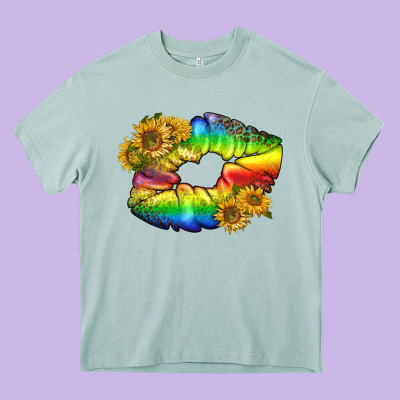 Lgbtq Pride Rainbow Lips Heavy Core Tee Designed By Bundleandbundleshop