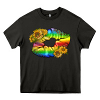 Asphalt Lgbtq Pride Rainbow Lips Heavy Core Tee - BundleAndBundleShop