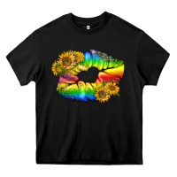 Black Lgbtq Pride Rainbow Lips Heavy Core Tee - BundleAndBundleShop