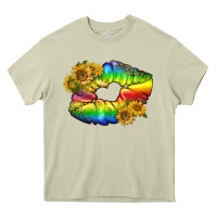 Mossy Lgbtq Pride Rainbow Lips Heavy Core Tee - BundleAndBundleShop