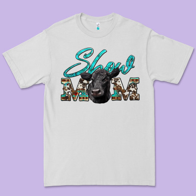 Show Mom Aztec Cowhide Black Angus Premium Tee Designed By Artiststas