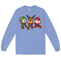Colony Blue christmas reindeer polar bear snowman Long Sleeve Tee - CowGirlArtShop