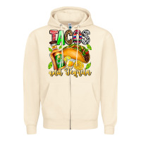 Sandshell Tacos And Tequila Zipper Hoodie - CowhideDigitalArt