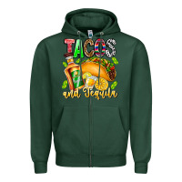 Sports Green Tacos And Tequila Zipper Hoodie - CowhideDigitalArt