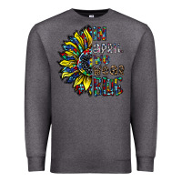 Charcoal Heather autism sunflower Premium Sweatshirt - CowhideDigitalArt