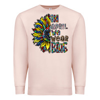 Pale Pink autism sunflower Premium Sweatshirt - CowhideDigitalArt