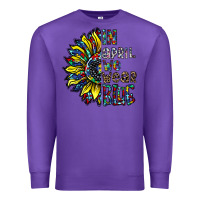 Purple autism sunflower Premium Sweatshirt - CowhideDigitalArt
