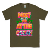 Army Green Meet me at the ocean Summer Classic Tee - NancyCooperArtShop