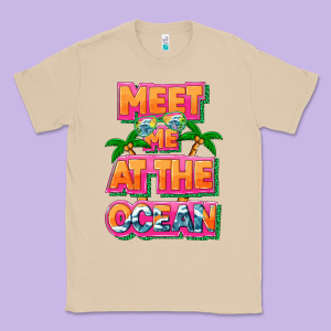 Meet Me At The Ocean Summer Classic Tee Designed By Nancycooperartshop