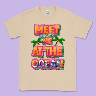 Meet Me At The Ocean Summer Classic Tee Designed By Nancycooperartshop