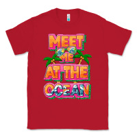 Red Meet me at the ocean Summer Classic Tee - NancyCooperArtShop