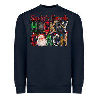 Navy Santa's Favorite Hockey Coach For Christmas Heavyweight Sweatshirt - FaDigitalArtStudio
