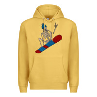 Antique Gold skeleton snowboard Premium Hoodie - FaDigitalArtStudio