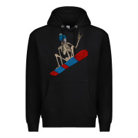 Black skeleton snowboard Premium Hoodie - FaDigitalArtStudio