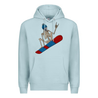Blue Mist skeleton snowboard Premium Hoodie - FaDigitalArtStudio