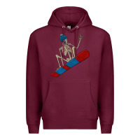 Burgundy skeleton snowboard Premium Hoodie - FaDigitalArtStudio