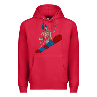 Cardinal skeleton snowboard Premium Hoodie - FaDigitalArtStudio