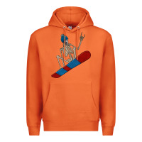 Skeleton Snowboard Premium Hoodie | Teevron