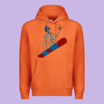 Skeleton Snowboard Premium Hoodie Designed By Fadigitalartstudio