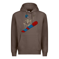 Coffee skeleton snowboard Premium Hoodie - FaDigitalArtStudio