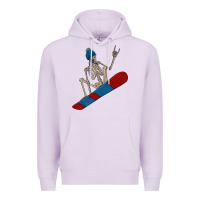 Lilac skeleton snowboard Premium Hoodie - FaDigitalArtStudio