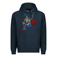 Navy skeleton snowboard Premium Hoodie - FaDigitalArtStudio