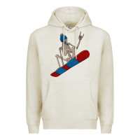 Oatmeal Heather skeleton snowboard Premium Hoodie - FaDigitalArtStudio