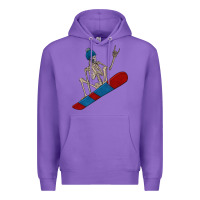 Purple skeleton snowboard Premium Hoodie - FaDigitalArtStudio