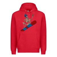 Red skeleton snowboard Premium Hoodie - FaDigitalArtStudio