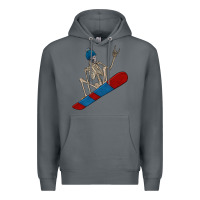 Rock skeleton snowboard Premium Hoodie - FaDigitalArtStudio