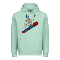 Seafoam skeleton snowboard Premium Hoodie - FaDigitalArtStudio