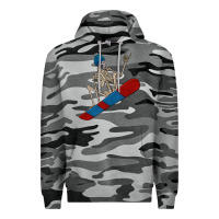 Slate Camo skeleton snowboard Premium Hoodie - FaDigitalArtStudio