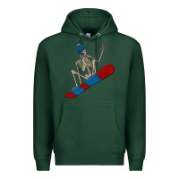 Sports Green skeleton snowboard Premium Hoodie - FaDigitalArtStudio