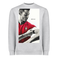 Heather Grey ronaldo cr7 best portugal legend Heavyweight Sweatshirt - lanVoArt