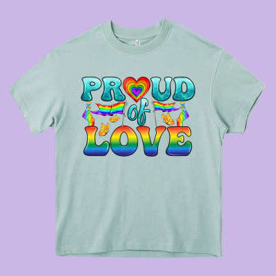 Lgbtq Proud Of Love Heavy Core Tee Designed By Bundleandbundleshop