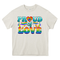 Cream Lgbtq Proud Of Love Heavy Core Tee - BundleAndBundleShop