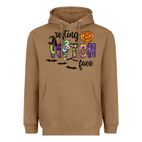 Toasted Coconut Resting Witch Face Heavyweight Hoodie - CowhideDigitalArt
