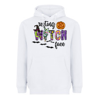 White Resting Witch Face Heavyweight Hoodie - CowhideDigitalArt