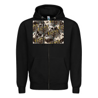 Black Longhorn Pattern Zipper Hoodie - CowhideDigitalArt