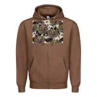 Chestnut Longhorn Pattern Zipper Hoodie - CowhideDigitalArt